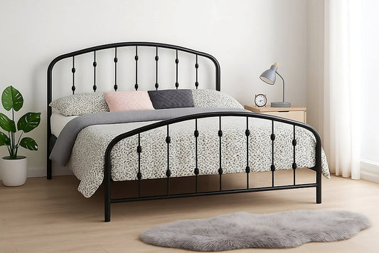 Modern Black Metal Platform Bed Frame-I5425