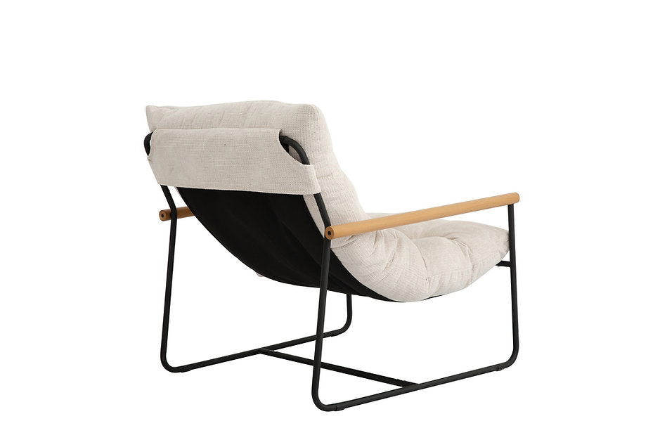 Modern Accent Lounge Chair with Tufted Cushion & Wood Armrests-I665