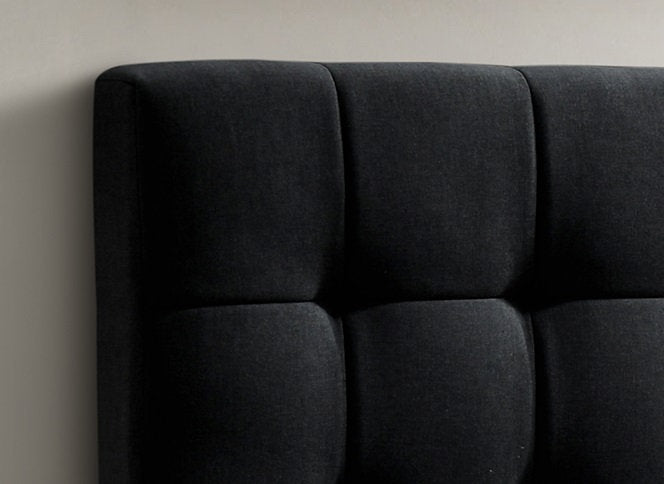 Black Upholstered Hydraulic Storage Bed with Tufted Headboard-I5785