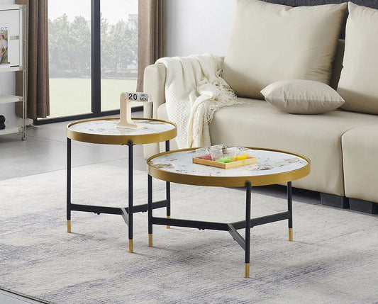 Set of 2 Round Coffee Tables-I2625