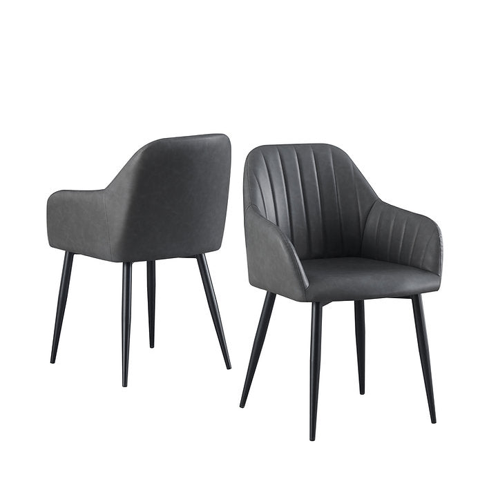 Extendable Sintered Stone Dining Table Set with Grey PU Chairs -I1415T(1416C)