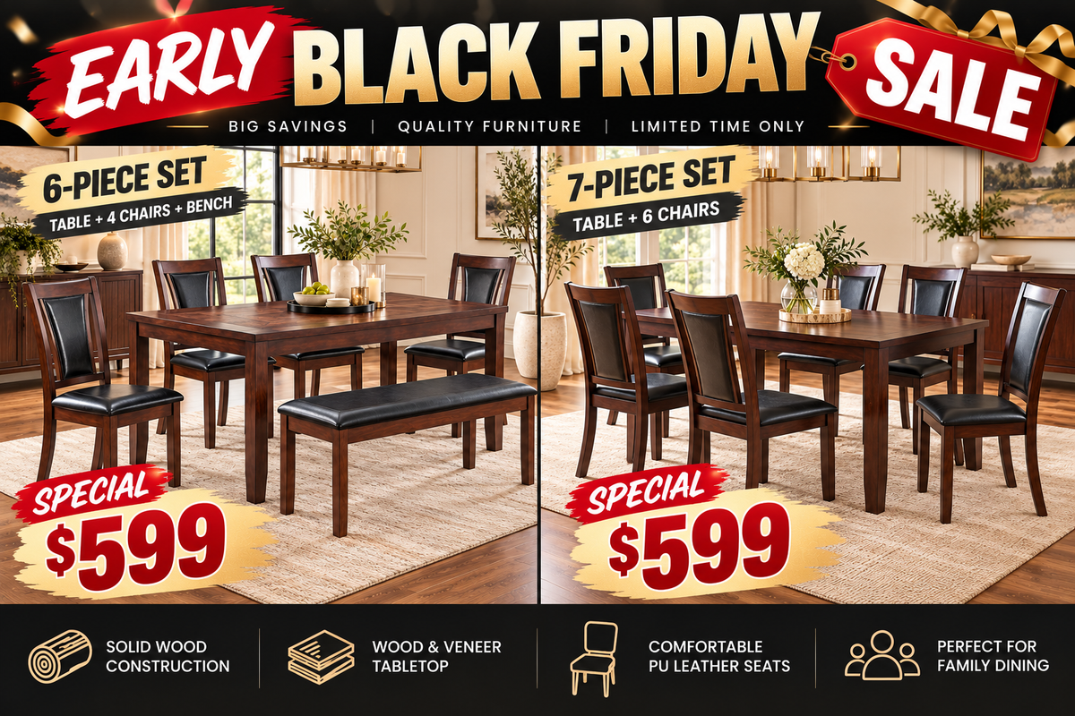 Classic Espresso Solid Wood Dining Table Set – LP