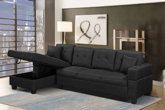 Fabric Sectional Sofa with Storage Chaise-1839C