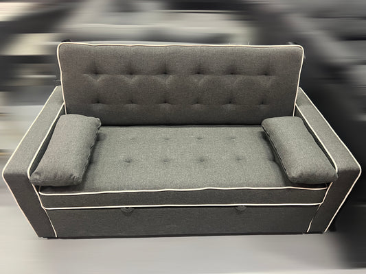 Grey Fabric Pull-Out Sofa Bed – Convertible Sleeper Sofa-KEIV