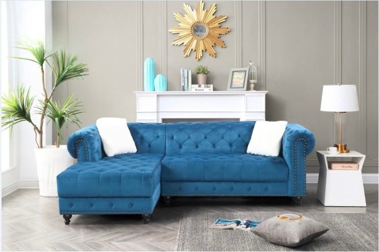 Velvet Tufted Sectional Sofa-D2030