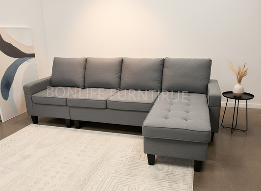 Modern Reversible Fabric Sectional Sofa with Chaise-D2409