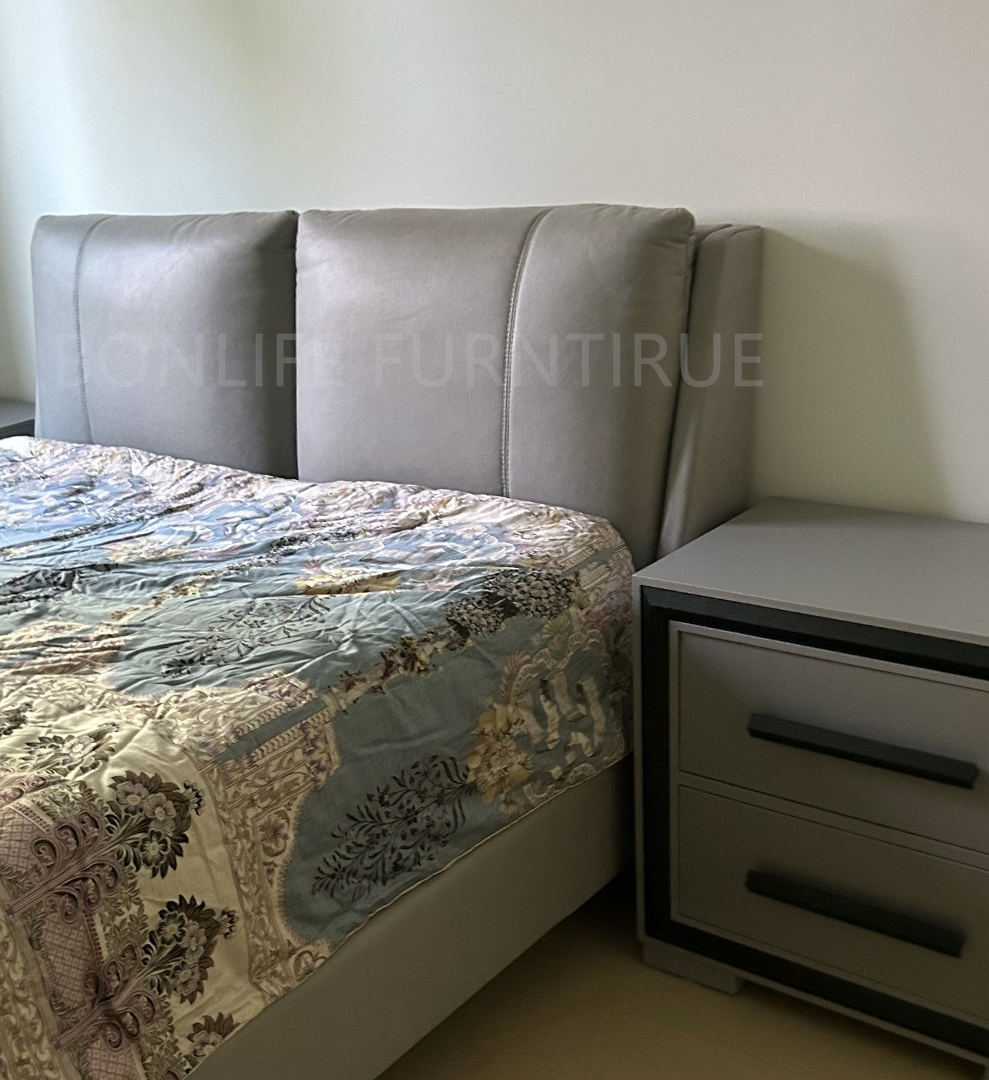 Modern Grey PU Platform Bed -I5340