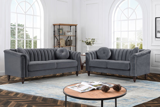 Modern Velvet Sofa & Loveseat Set -D1361
