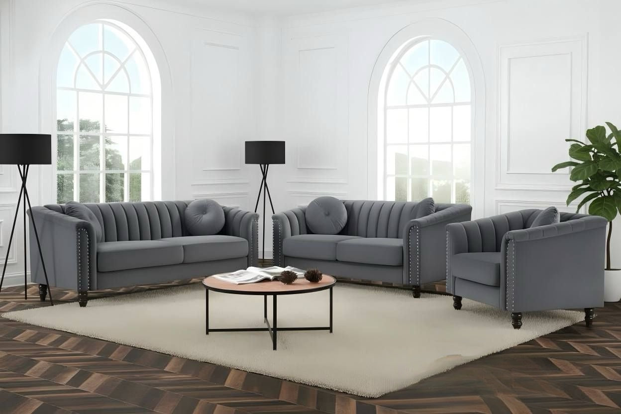 Modern Velvet Living Room Sofa Set -D1361