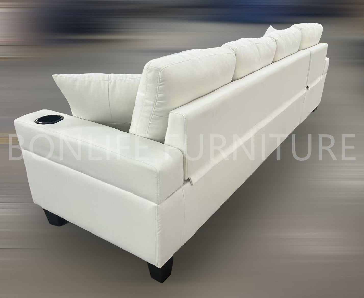 Modern Fabric Sectional Sofa with Cup Holders-D6212