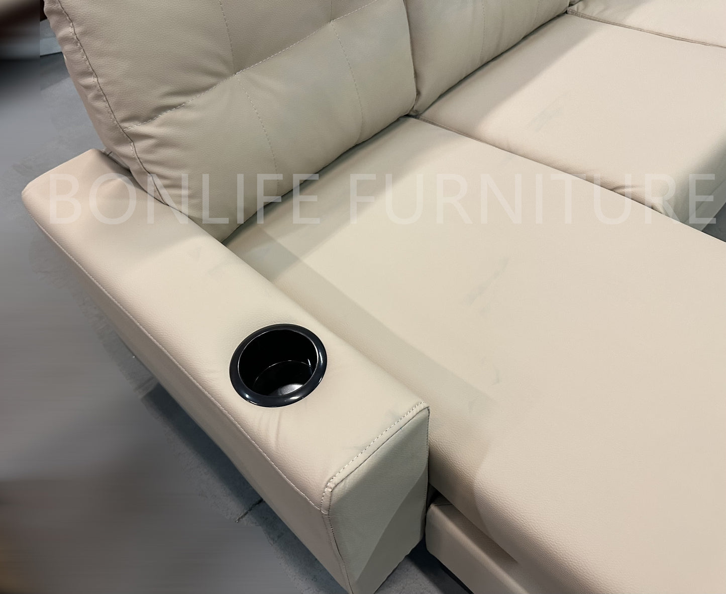 Small Reversible PU Leather Sectional Sofa-D2217