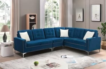 Velvet Reversible Sectional Sofa-2201