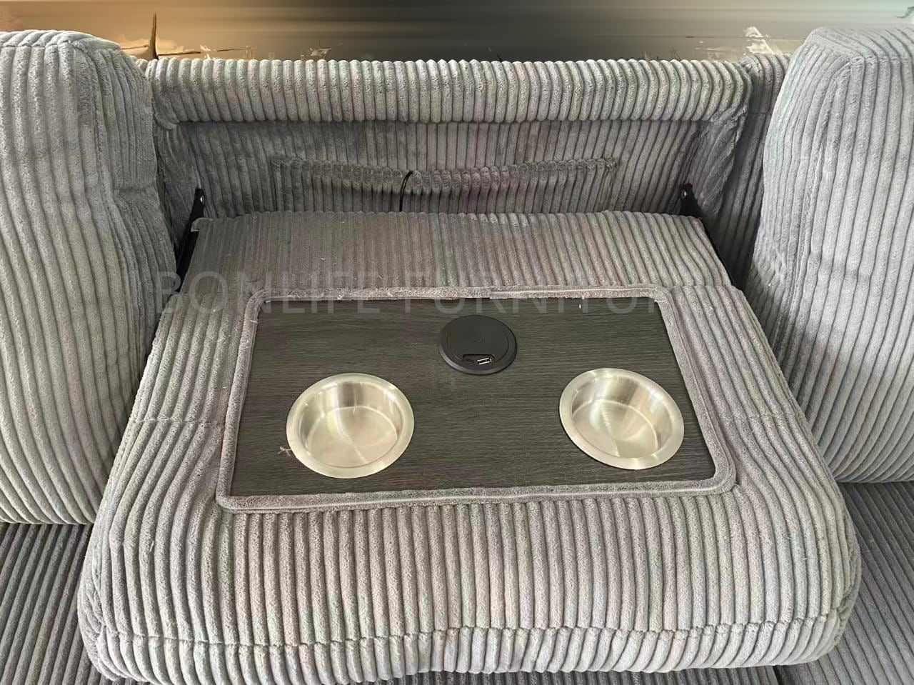 Reversible Corduroy Fabric Sectional Sofa Bed-SHELF