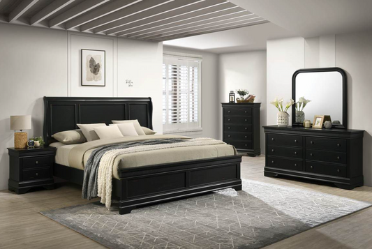 Black Wooden Bedroom Furniture Collection – DEXTER(black)