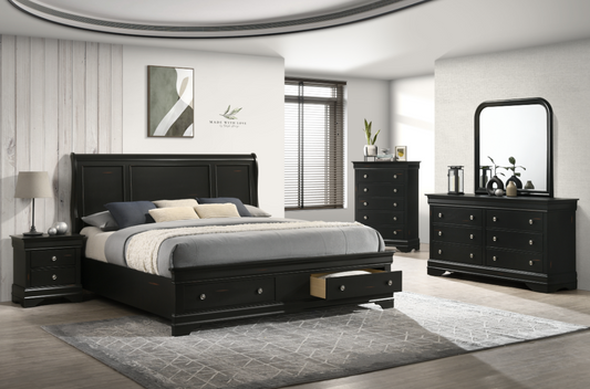 Black Wooden Bedroom Furniture Collection – DEXTER(Storage )