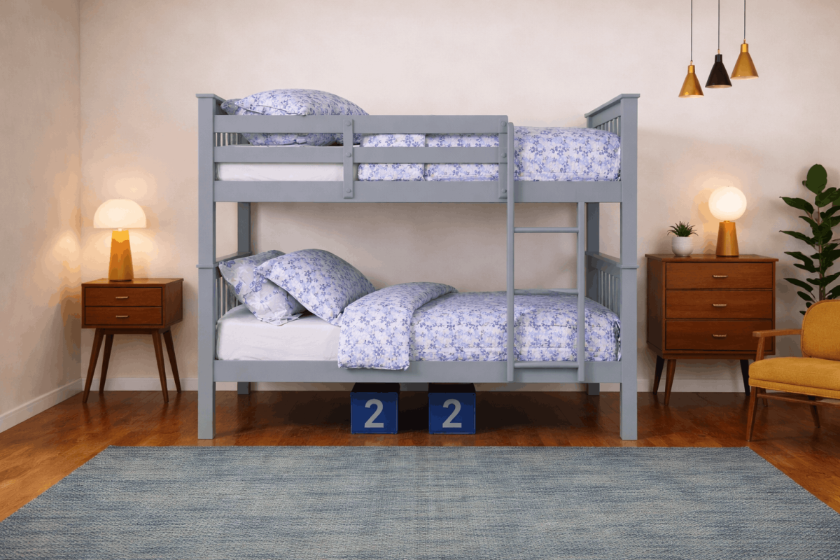 Convertible Twin Over Twin Solid Wood Bunk Bed-T2500