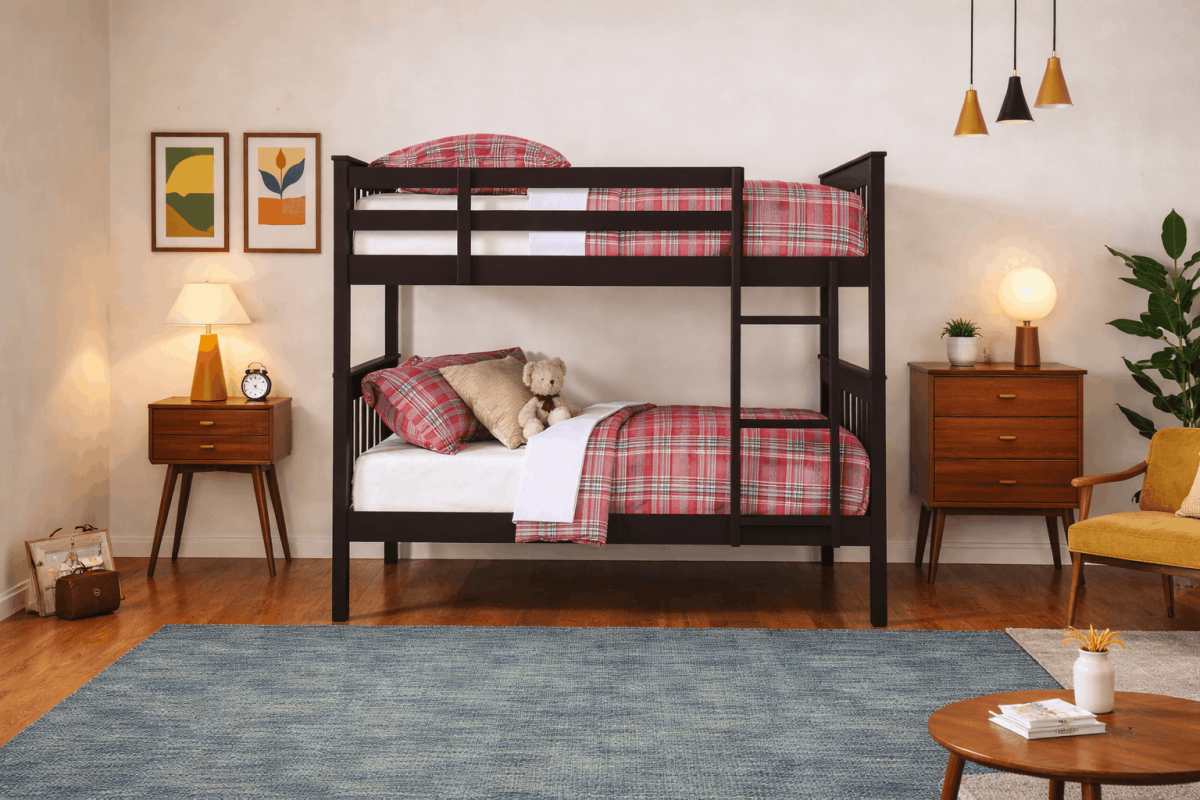 Convertible Twin Over Twin Solid Wood Bunk Bed-T2500