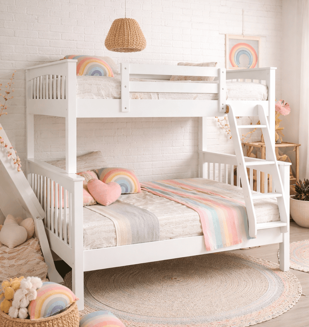 Convertible Twin Over Double Solid Wood Bunk Bed -T2501
