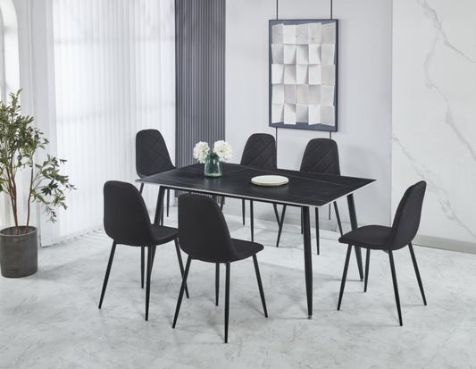 Modern 7-Piece Sintered Stone Dining Set-BDT15-6