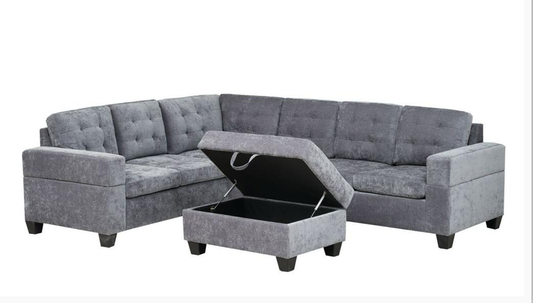 Sectional Sofa with Storage Ottoman-EMERSON