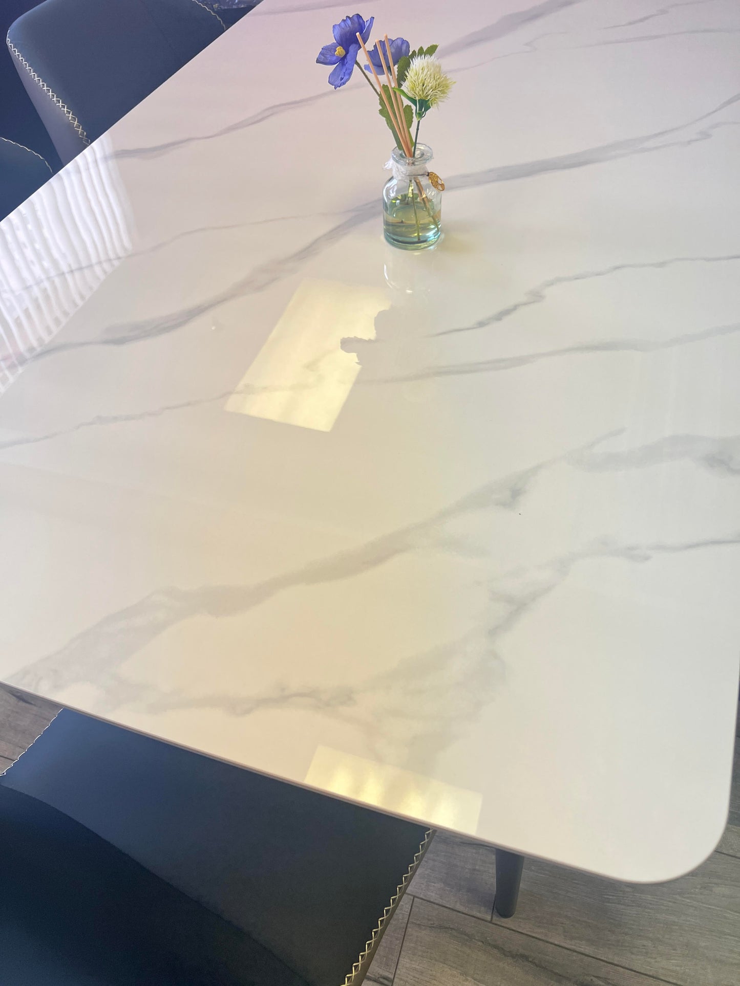 7-Piece White Sintered Stone Dining Set -BDT19