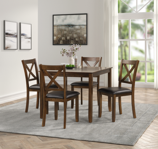 5-Piece Solid Wood Dining Set-BMAX